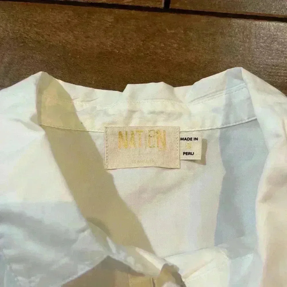 NWOT Nation LTD Pima cotton button down white singer dress SMALL - Picture 4 of 4